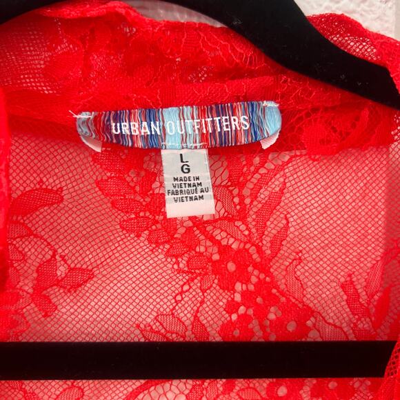 Urban Outfitters Red Lace Dress New Not Worm Layering Summer Spring Rock Large - Picture 2 of 3